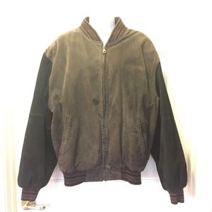 Vintage Varsity Leather Jacket Sz Med